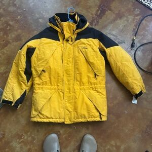 L.L. Bean Thinsulate LiteLoft Coat Jacket Men's Sz M Yellow/Black Vintage